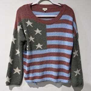 Pol American Flag Knit Sweater Stars Stripes Patriotic Cottagecore‎ S